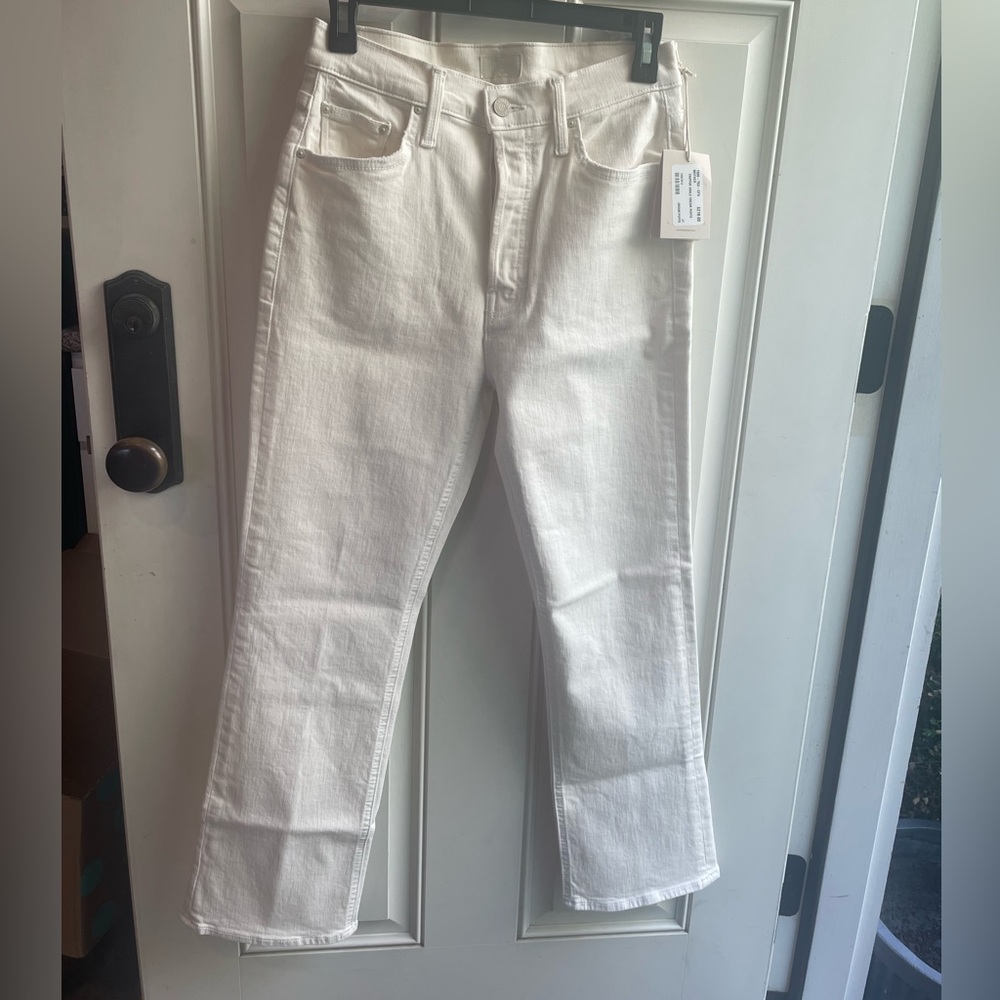 MOTHER Women's Tripper straight Leg Jeans in Cream
